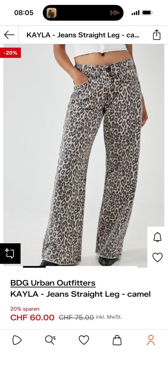 Urban Outfitters Jeans: BDG Jeans mit Leo-Muster, Gr. 27W 32L – Usato da Winterthur venduto da serainaw_ 2