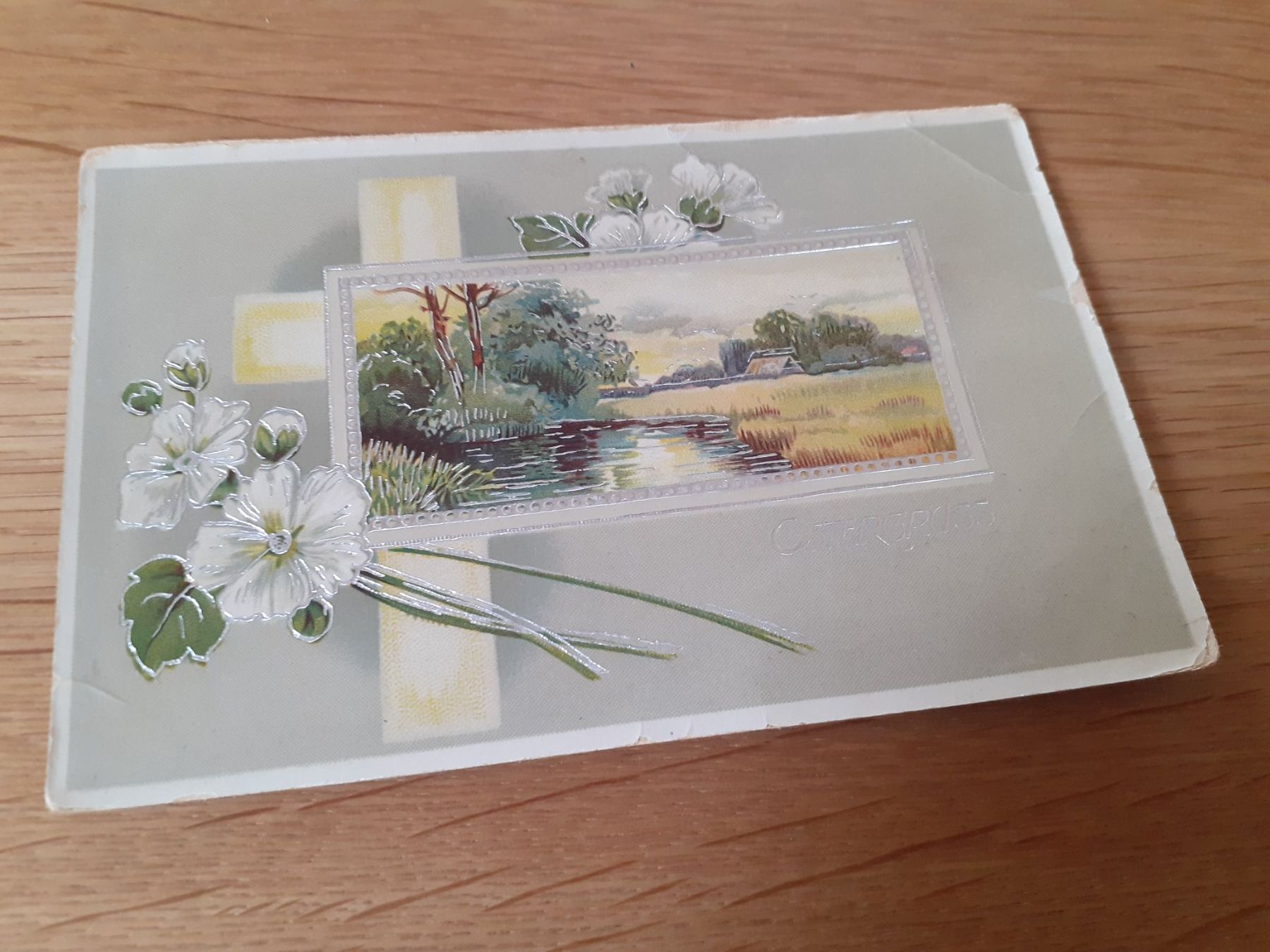 Cartoline postali: KITSCH - OSTERGRUSS - LANDSCHAFT - NELKEN – Usato da Winterthur venduto da Ornyx7