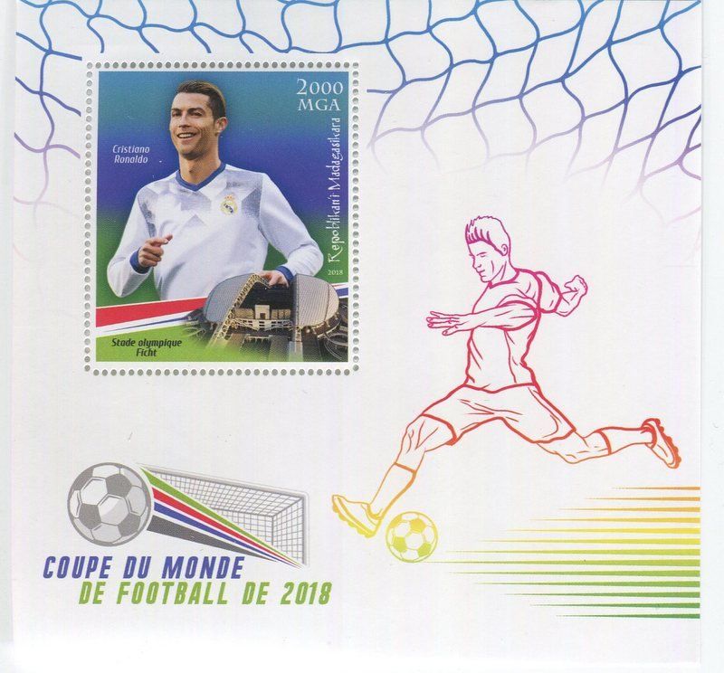 Tous les timbres: Block "Fussball". Madagaskar. – Neuf avec emballage d'origine à Basel par Butsch5