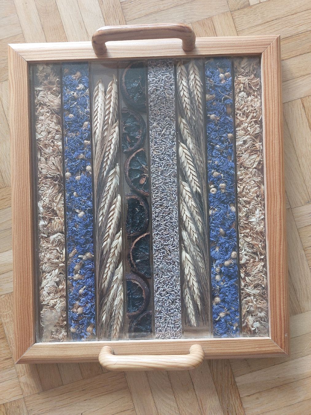 Servierplatten: Tablett mit Blumen und Getreide neu – Neu (gemäss Beschreibung) aus Rosshäusern von ter_z9gp 1