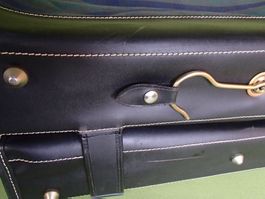 Vintage 50thies Kleiderkoffer grünblau kariert TRAVEL STAR