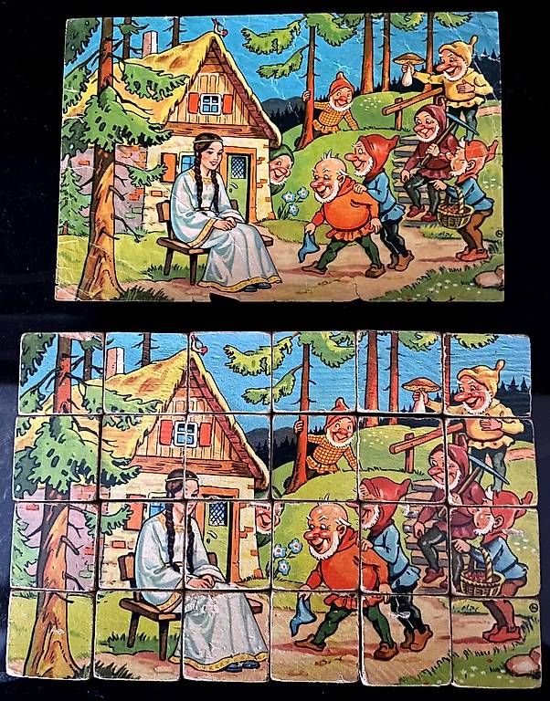 Puzzles: Altes Holz-Würfel-Puzzle-Märchen – Gebraucht aus Reinach AG von e5734h 1