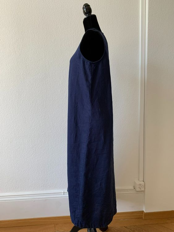 SAKS FIFTH AVENUE: Langes dunkelblaues Leinen-Kleid, M 3