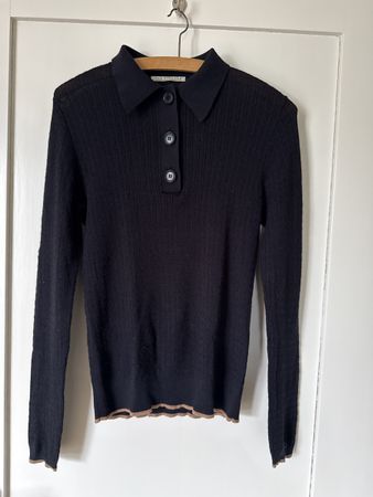 Rue Blanche Strickpullover Polo schwarz, Grösse 36 / S