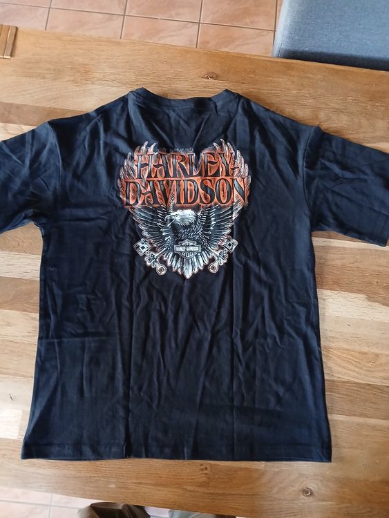 T-shirt Harley-Davidson, noir/orange, taille XL/ J112 4
