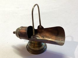 Alter Spielzeug Kohlenbehälter Kupfer für Puppenküche