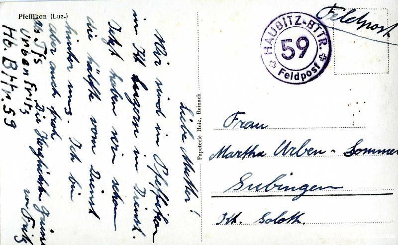 Cartoline postali: Pfeffikon - Feldpost Militärsache +c1940 – Usato da Emmenbrücke venduto da teestube 1