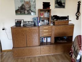 Holz Sideboard mit vielen Fächern & Schubladen 