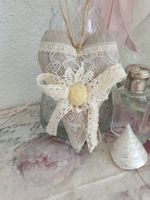 Herz Deko Shabby Chic Vintage Nordisch Stoffherz Spitze