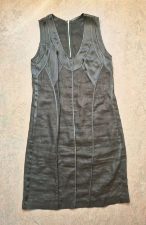 STRENESSE BLUE KLEID DRESS S 36 OLIV SEIDE SILK SOIE LEINEN
