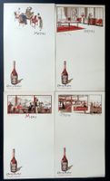 Cherry Rocher Grande Liqueur - 4 Litho-Menükarten Art Deco