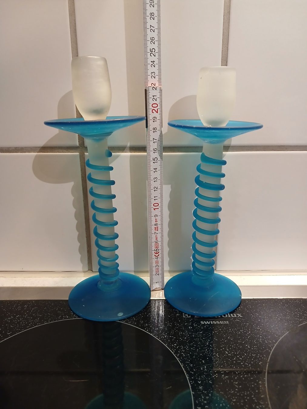Kerzenständer: Kerzenständer Glas blau – Gebraucht aus Arlesheim von rut_fb7k