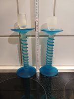 Kerzenständer Glas blau