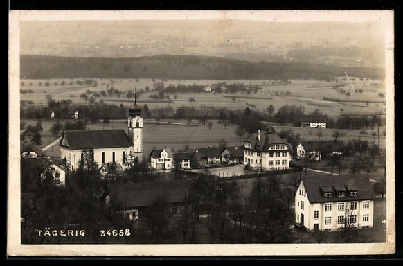 Ansichtskarten: AK Tägerig, Dorfansicht mit Kirche – Gebraucht aus Berlin von bartko-reher