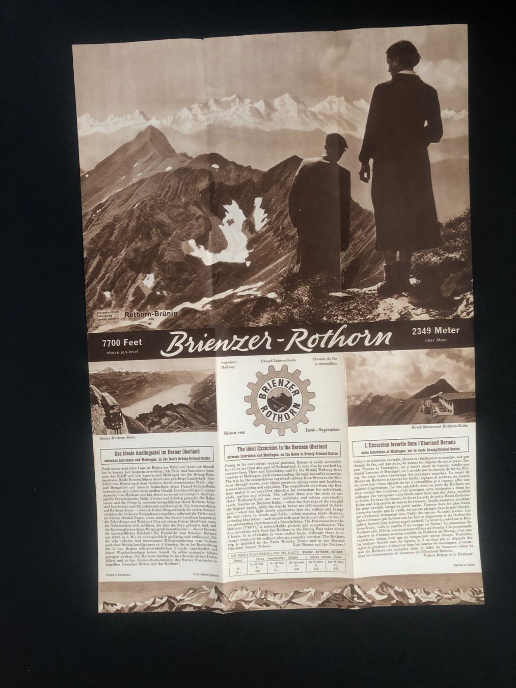 Dokumente: Brienzer-Rothorn-Prospekt,  ca. 1940 Jahre – Gebraucht aus Dietikon von Tiburon6 2