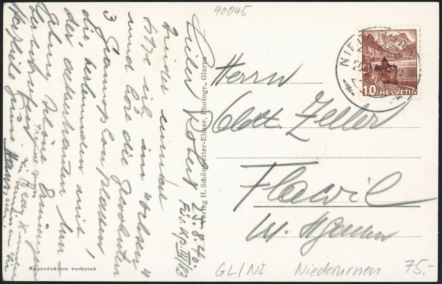 Cartoline postali: GL Niederurnen – Usato da Schindellegi venduto da dolpitz 1