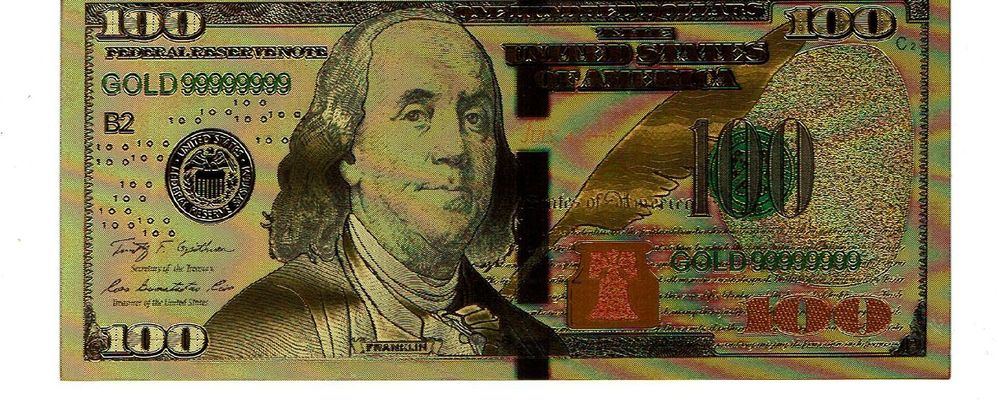 10 Stück 100 Dollar Spielgeld Mit Goldfolie – Für Sammelalben, Deko Oder Lesezeichen