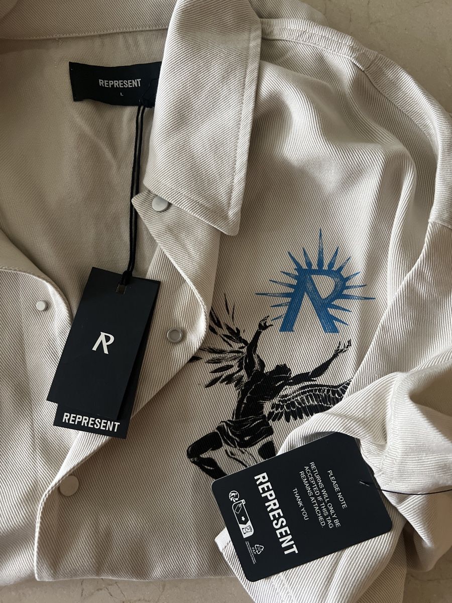 Camicie: Represent Hemd, Horizons Print, Cremeweiss, Neu! – Nuovo e nell'imballaggio originale da Fahrweid venduto da Etam_13 2