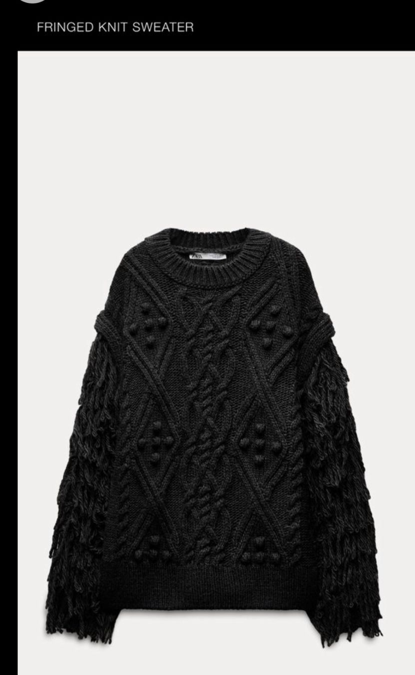 Zara Maglioni & Felpe: Warmer Strickpullover von Zara Fransen, Grösse S, Schwarz – Nuovo (secondo la descrizione) da Arch venduto da ellaisa84 4