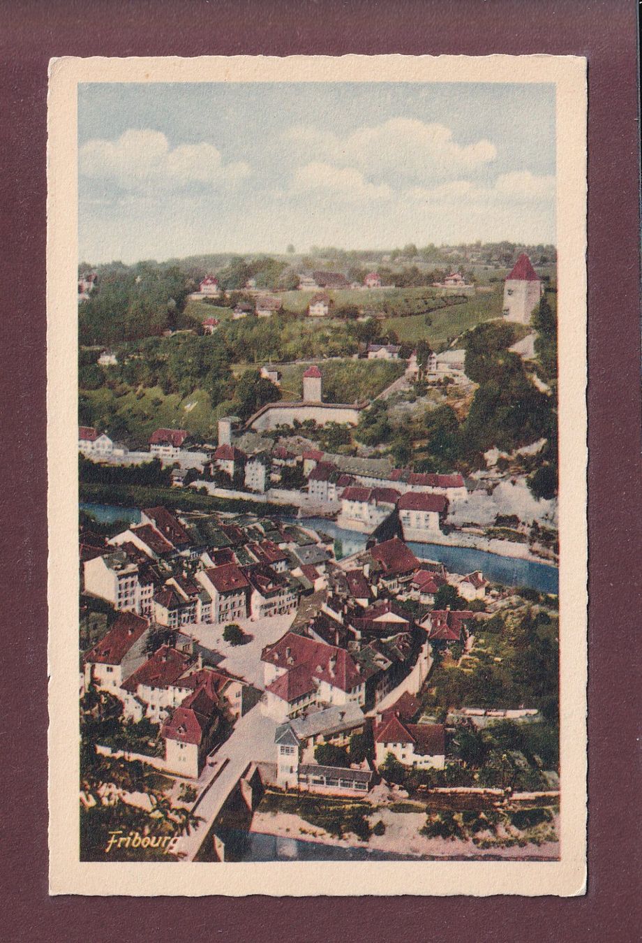 Cartoline postali: FRIBOURG - Vieille ville – Usato da Pully venduto da nicecards