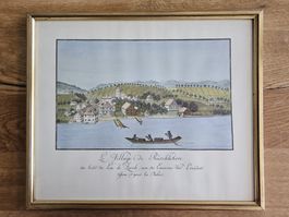 Antiker Stich Rüschlikon - gerahmt