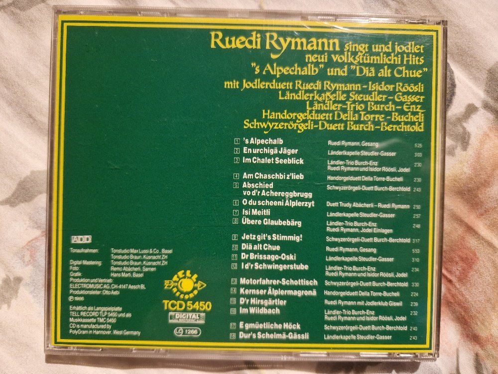 CD: Ruedi Rymann: S Alpechalb – Usato da Brittnau venduto da Zibu 1