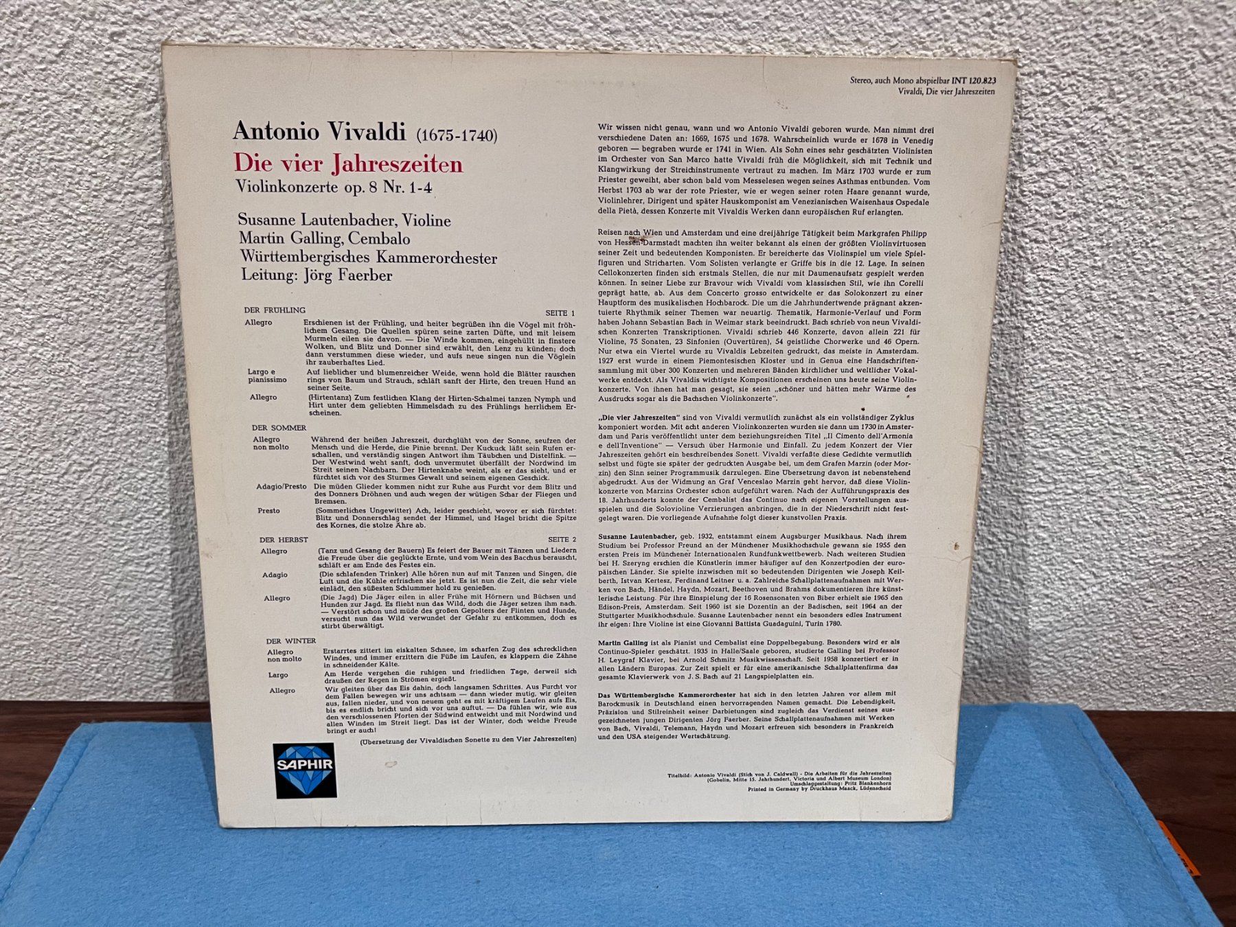Schallplatten: LP Vinly: Vivaldi - Vier Jahreszeiten – Gebraucht aus Unterengstringen von hausraus 1