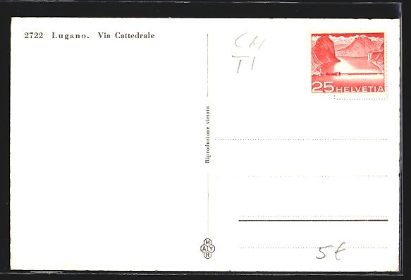 Cartes postales: Lugano, Via Cattedrale mit Geschäften – D'occasion à Berlin par bartko-reher 1