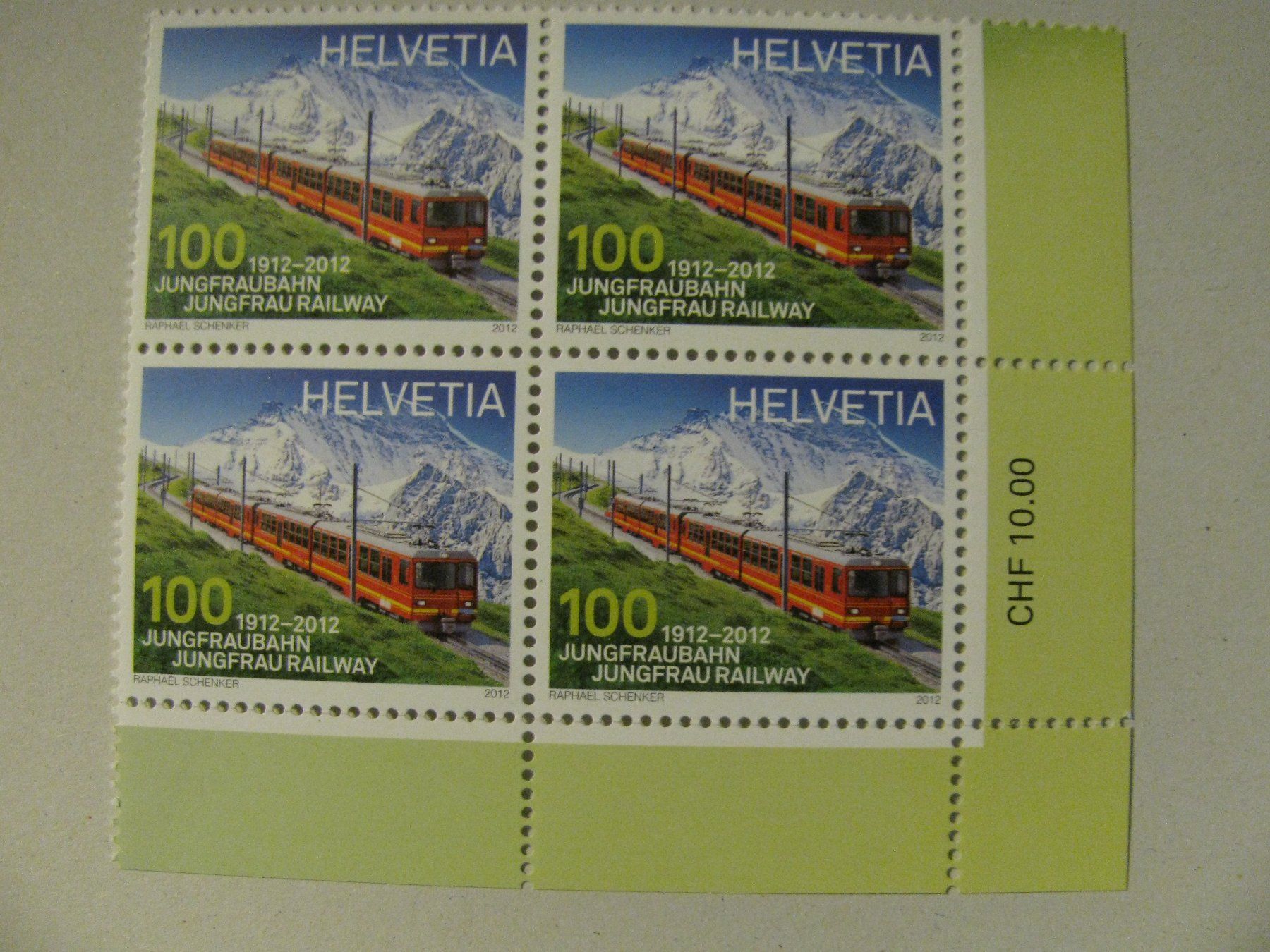 Tous les timbres: 4er Block Postfrisch Jungfraubahn – Neuf (Voir description) à Biel/Bienne par QBORNES63