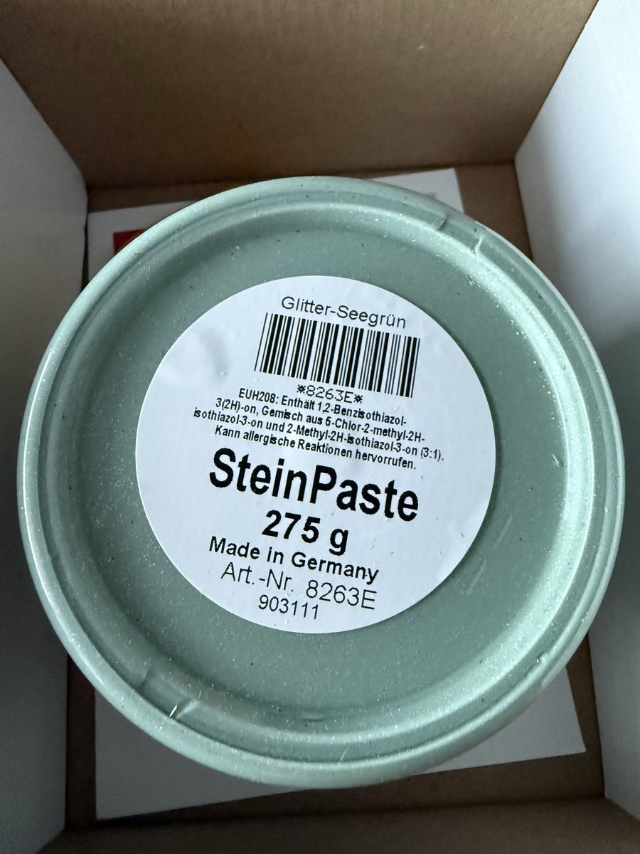 Farben: Gonis Steinpaste glitzerseegrün – Neu und originalverpackt aus Muri AG von carambas1971