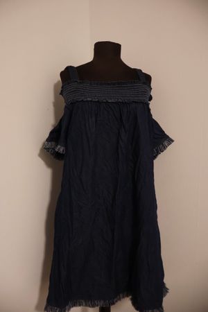 Sommerliches Ma Denim Kleid, Gr. 44 schulterfrei, Top Zustan