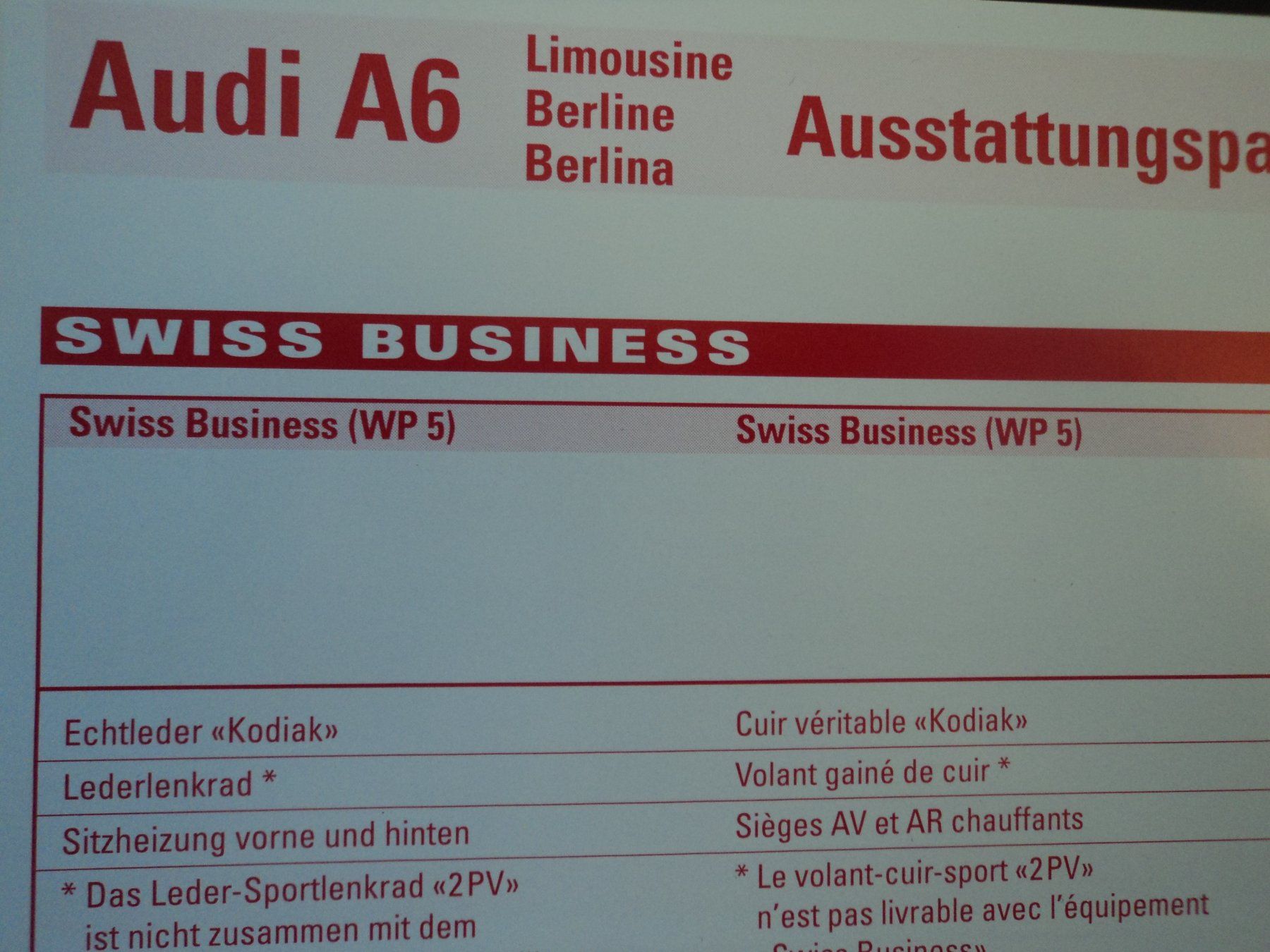 Audi Dokumente: Prospekt Preisliste Audi A6 1995 – Gebraucht aus Schwarzenburg von modelCARama