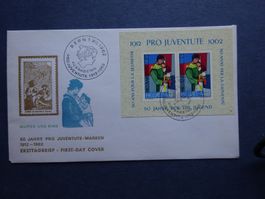 1962 Pro Juventute Block  Privat illustriertes FDC Adresslos