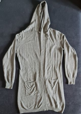 Strickjacke mit Kapuze grau Grösse XL