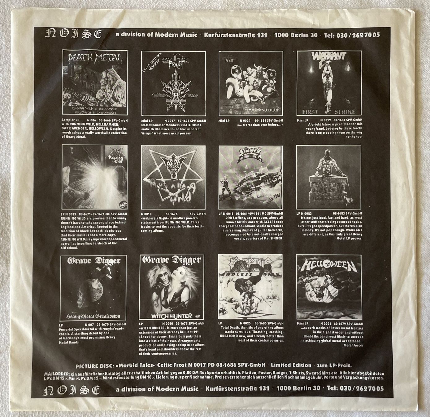 Dischi in vinile: Grave Digger - War Games - LP - 1986 - First Press - OIS – Usato da Uster venduto da Zardodel 6