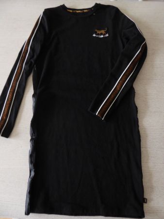 WE Cooles Mädchenkleid Gr.146/152 schwarz Glitzerstreifen