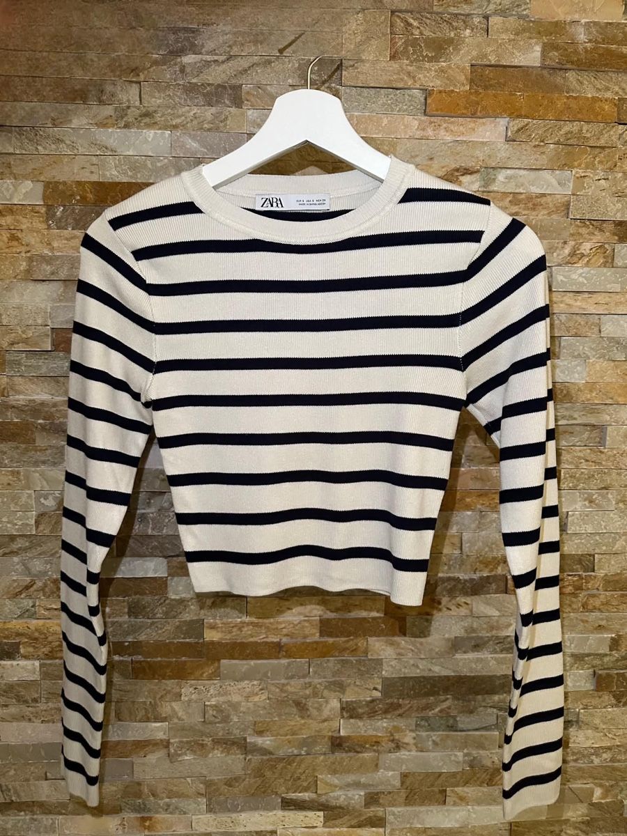 Zara Maglioni & Felpe: Zara Strickpullover, Crop, gestreift, Top Zustand, Gr. S – Usato da Oftringen venduto da siriushd