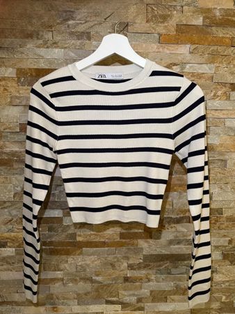 Zara Strickpullover, Crop, gestreift, Top Zustand, Gr. S