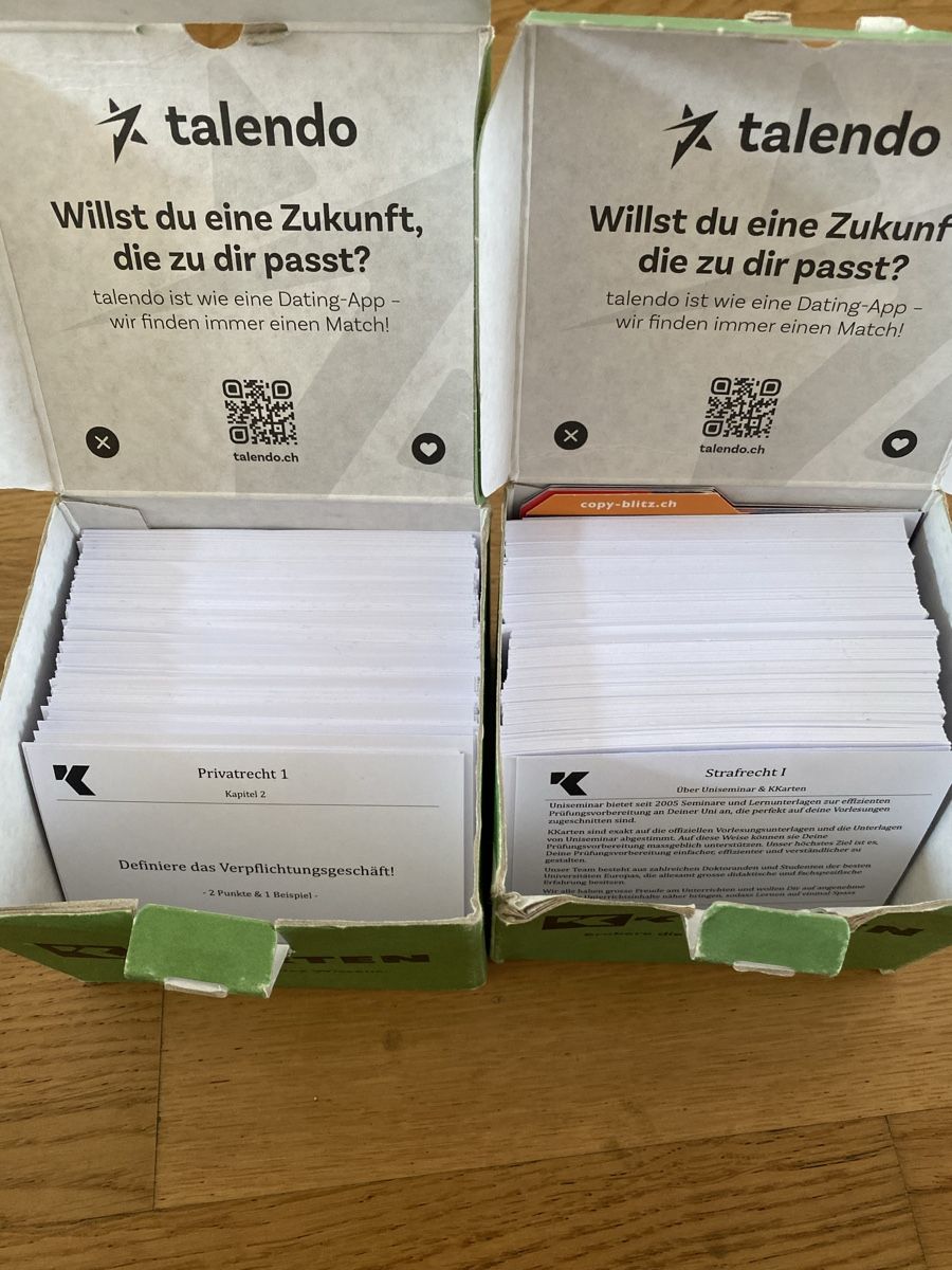 Karten: Karteikarten Jurastudium  – Neu (gemäss Beschreibung) aus Glattpark(Opfikon) von tri_hm8x 1