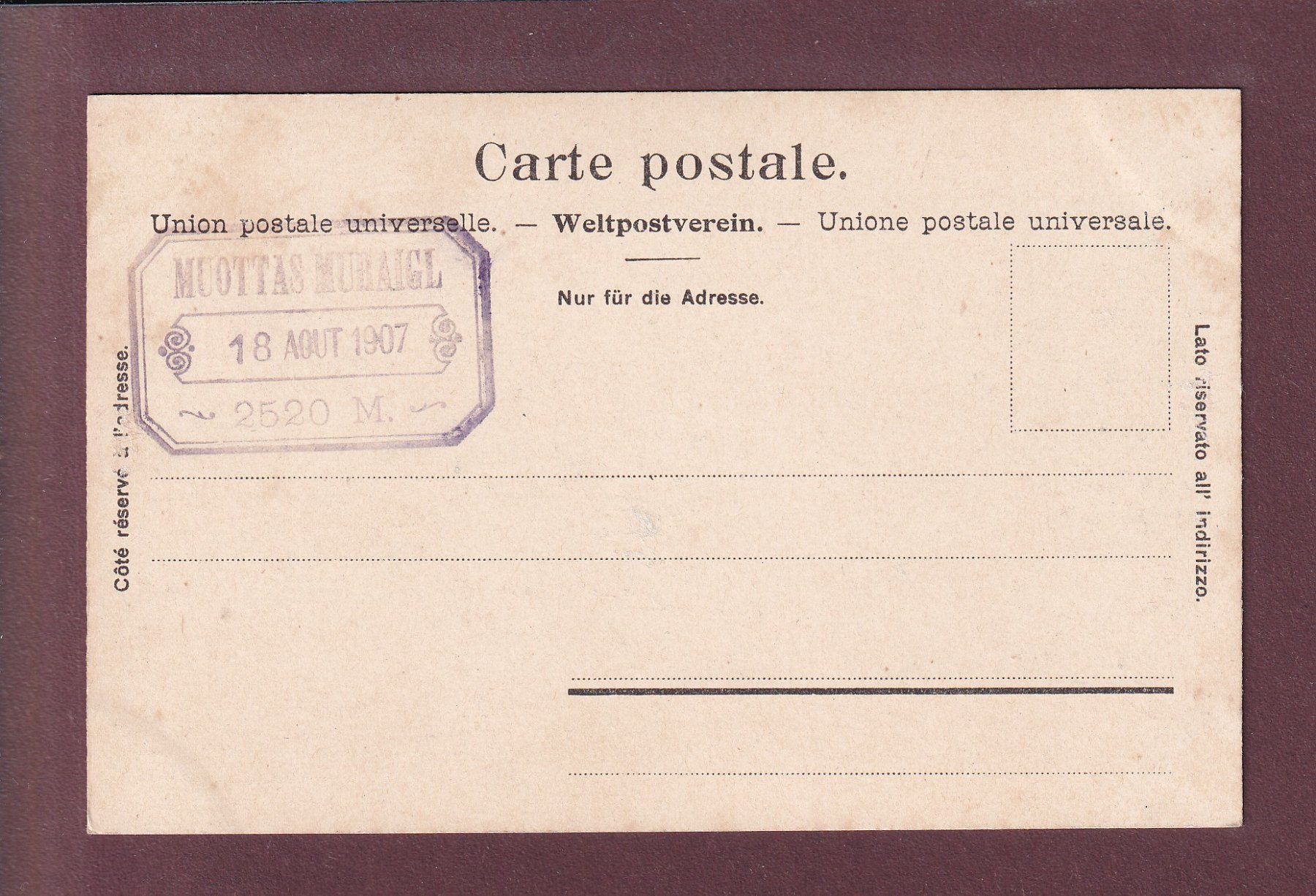 Cartes postales: MUOTTAS MURAIGL - Ober-Engadin – D'occasion à Pully par nicecards 1