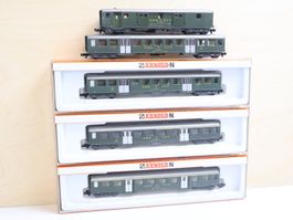 ARNOLD 5 x SBB Personenwagen Leichtstahl - Spur N Set