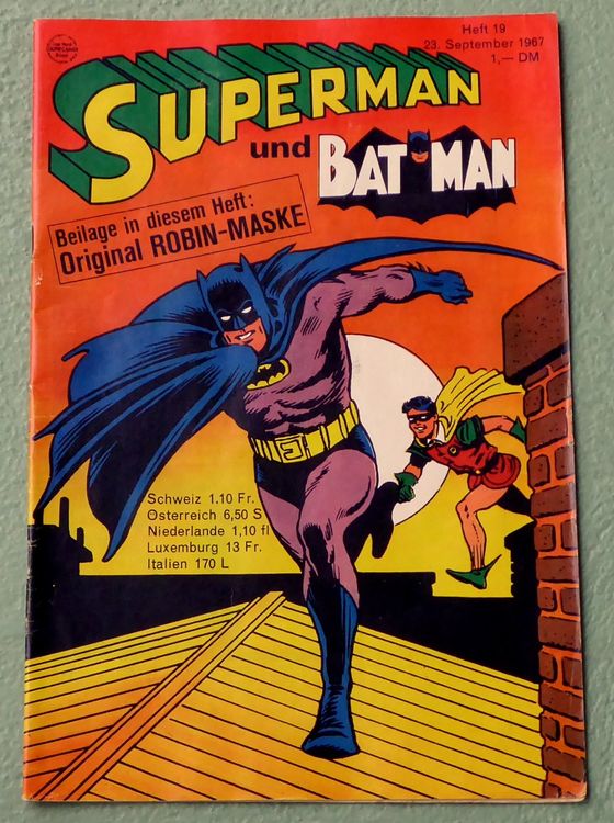 original vintage SUPERMAN UND BATMAN Comic Heft 19 1967 (Gebraucht) in ...