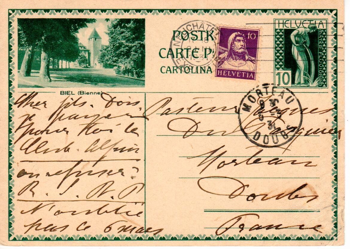 Tutti i francobolli: Bildpostkarte nach Frankreich – Usato da Wolhusen venduto da Curver9