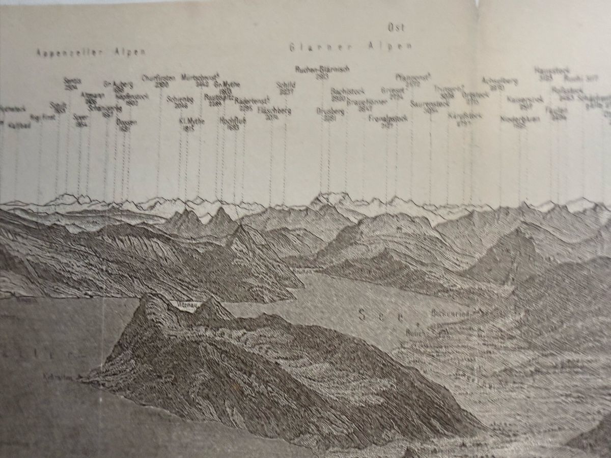 Cartes postales: Antike Panorama Karte Pilatus – D'occasion à stans par zie_m2nf 3