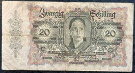 Seltene 20 Schilling Banknote von 1946
