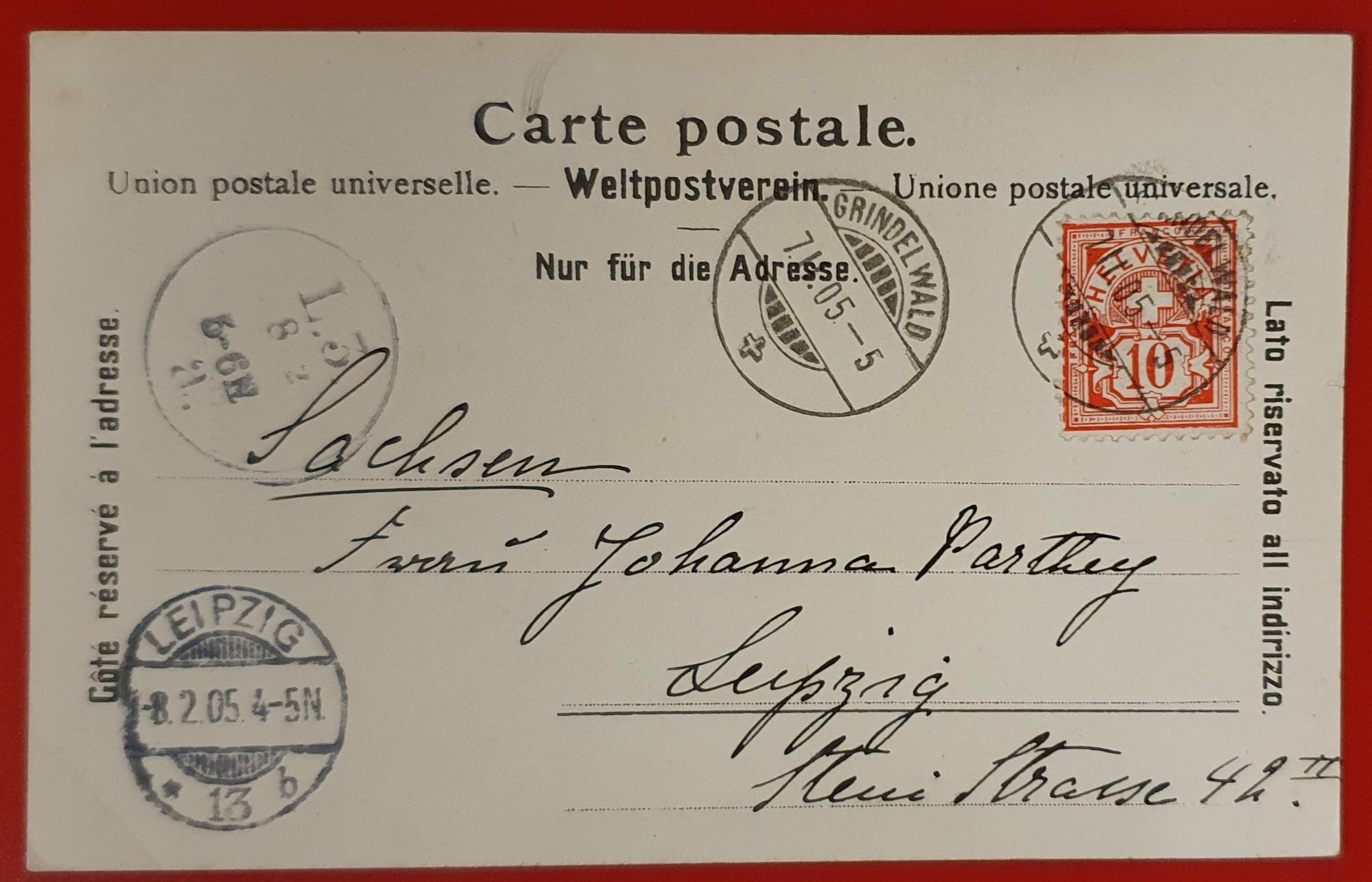 Cartoline postali: 2 Ansichtskarte Grindelwald 1905 - Im Winter – Usato da Kreuzlingen venduto da Rschweiz1 3
