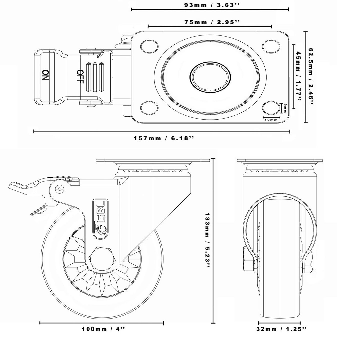 Altro per stoccaggio & trasporto: Möbelrollen Schwerlast mit 2 Bremsen - 100mm 600KG – Nuovo e nell'imballaggio originale da Nuglar venduto da SaleRitter 2