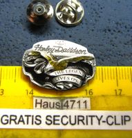 HARLEY-DAVIDSON PIN "THE LEGEND LIVES ON" mit SECURITY-CLIP