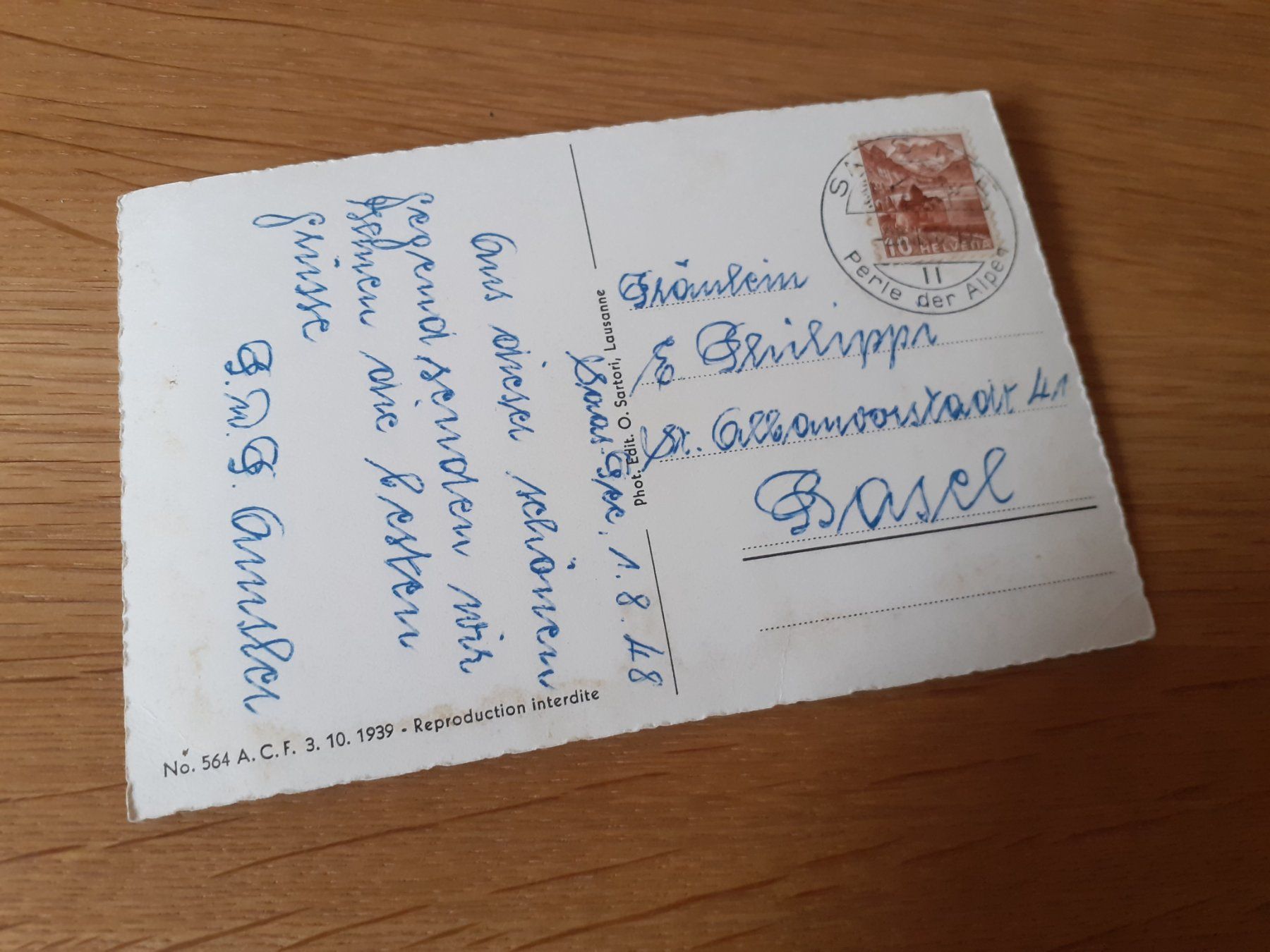 Cartoline postali: SAAS FEE - ALLALINHORN - ALPHUBEL - 1948 – Usato da Winterthur venduto da Ornyx7 1