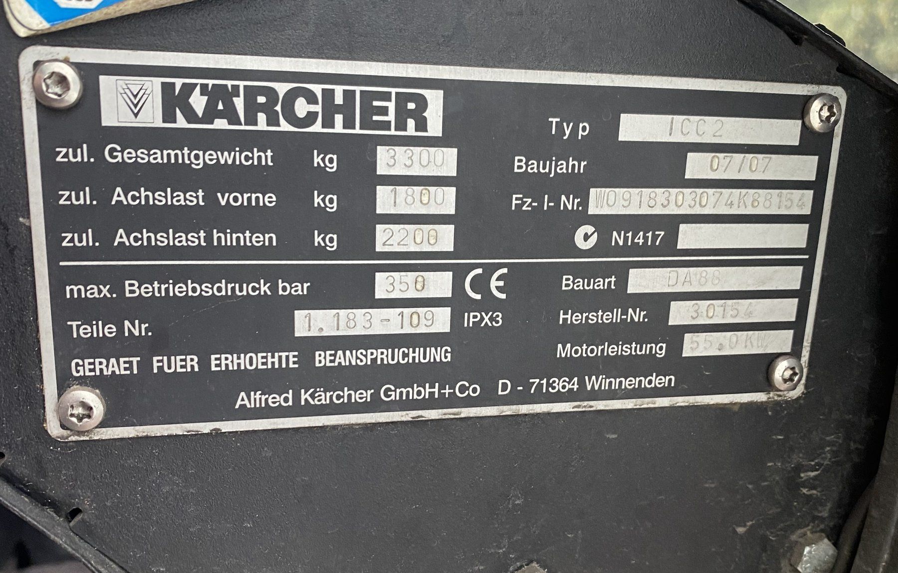 Kärcher Tutte le macchine: KÄRCHER MC 150 Strassenreinigung – Usato da Arbon venduto da Saemis 9